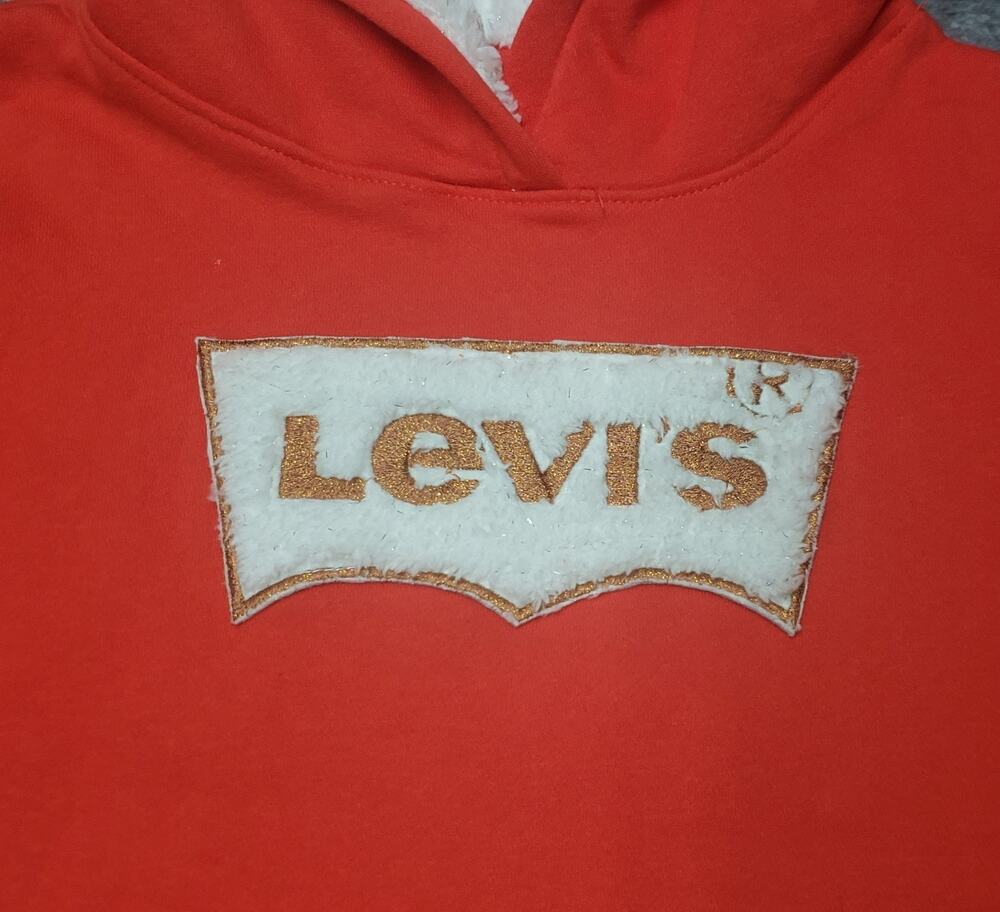 Levi’s Red Pullover Hoodie Sweatshirt Girls XL Athleisure Retro Streetwear